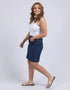 Elm Lennox Midi Denim Skirt - Dark Blue