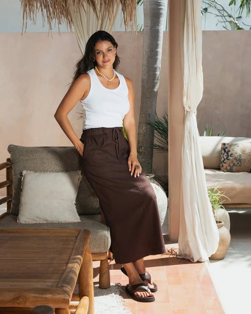 Elm Mila Utility Skirt - Chocolate