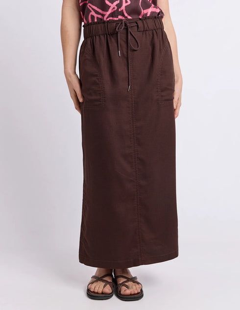 Elm Mila Utility Skirt - Chocolate