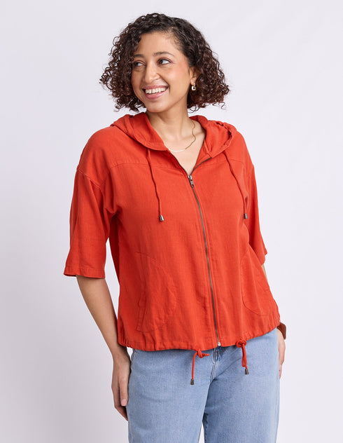 Elm Saltair Light Weight Linen Jacket - Tangello