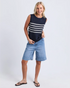 Elm Stripped Knit Tank - Navy White