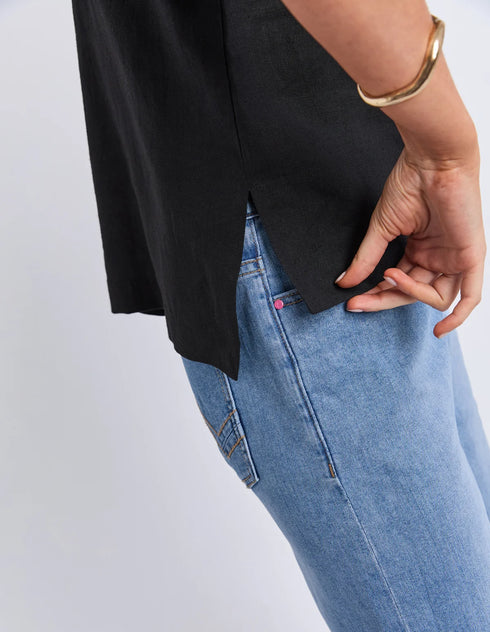Elm Tilly Woven Top - Black