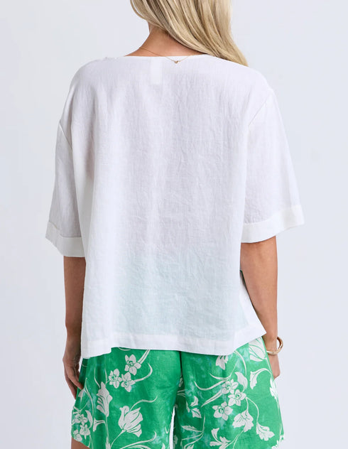Elm Tilly Woven Top - White
