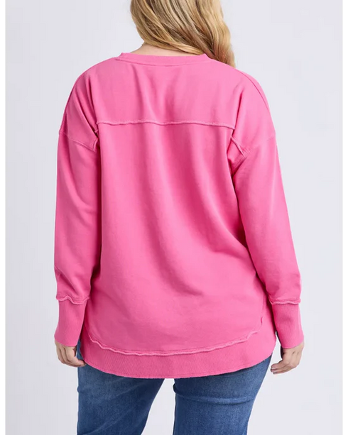 Elm One Heart Crew - Hot Pink