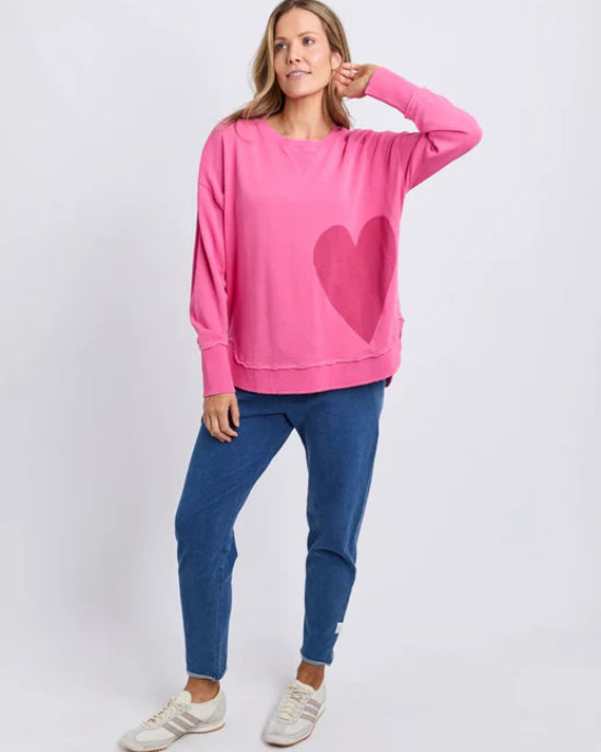 Elm One Heart Crew - Hot Pink
