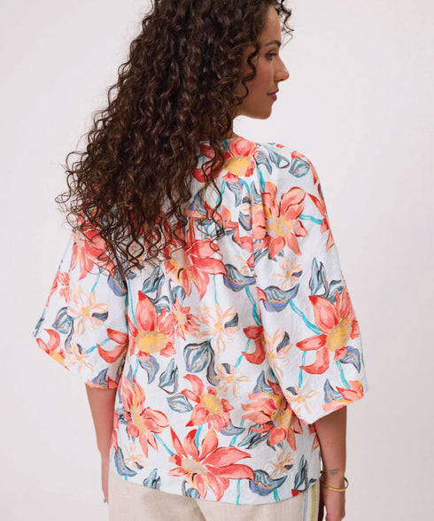 Classified Verona Flower Top - Aqua