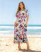 Glam Dress V Neck Elastic Waist - Brush Strokes