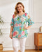 Glam Jade Roses Cotton Top