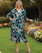 Glam Dress V Neck tie Waist - Black Teal