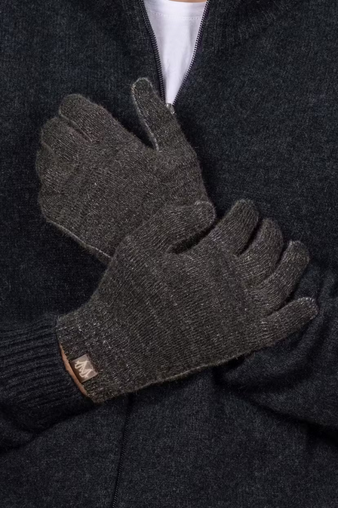Noble Wild Possum merino  Full Finger Glove - Black