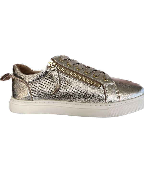 Cassini Music Sneaker - Gold Squares