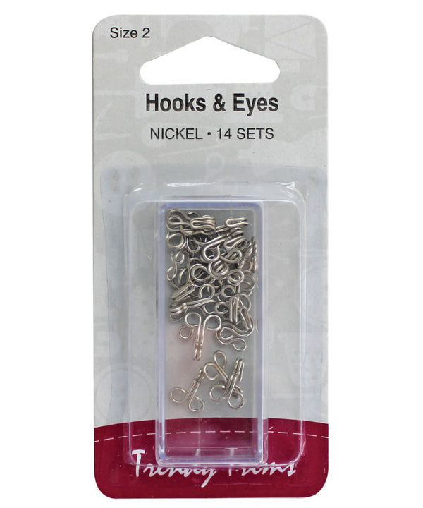 Hooks & Eyes size 2 - Nickle