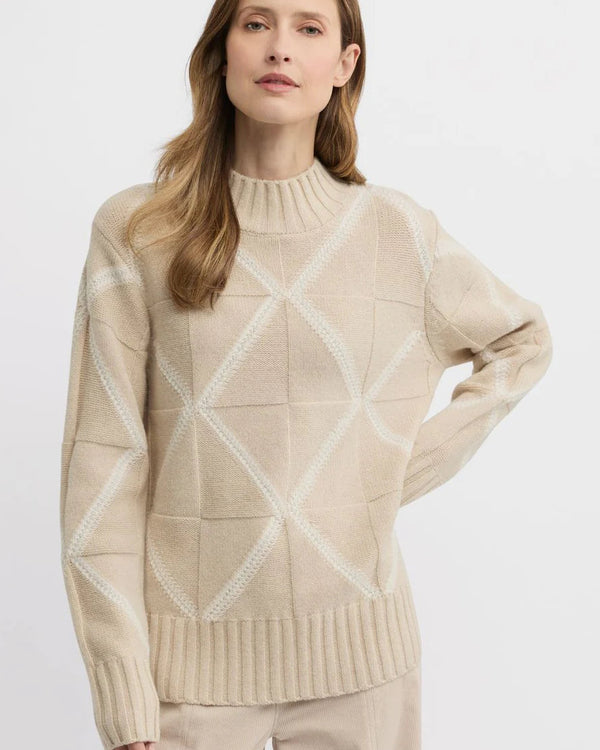 Yarra Trail Indiana Knit - Almond/Ecru