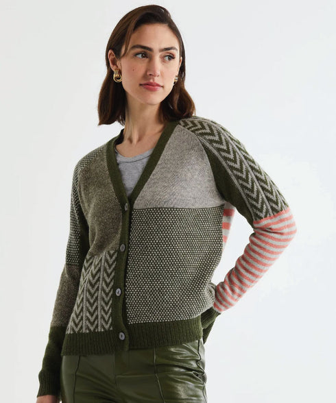 LD + C Textured Cardi - Olive