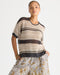 LD+Co Stripe Lace Top - Graphite