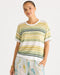 LD+Co Stripe Lace Top - White