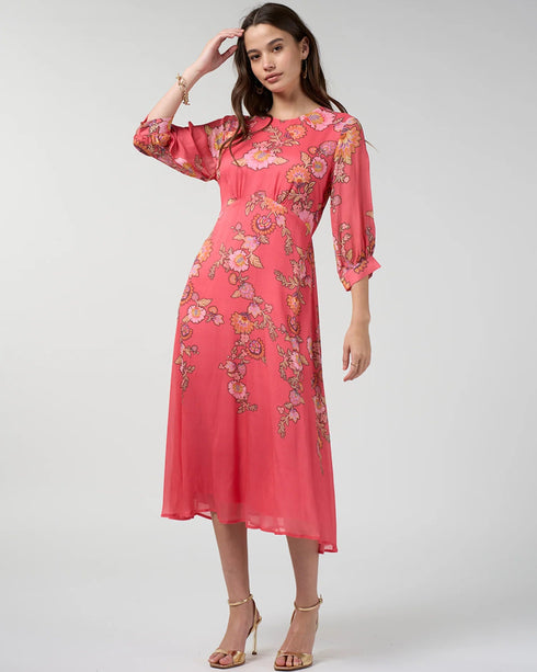 Loobies Story Mirissa Midi Dress - Coral Multi