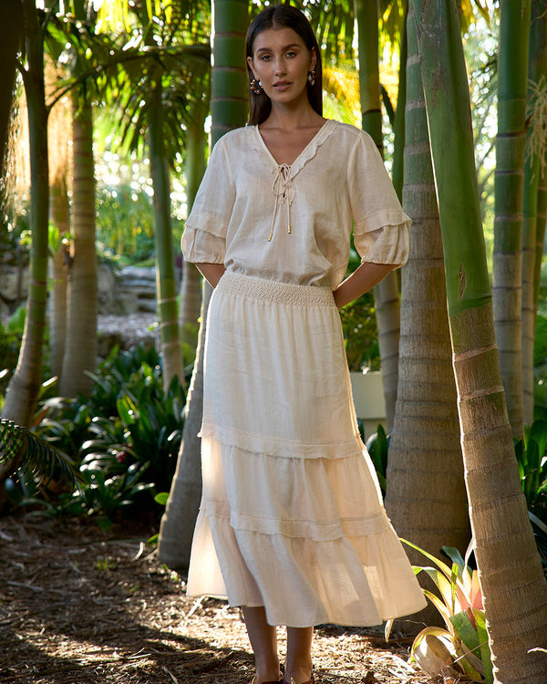 Lobbies Story Waterlily Blouse - Bone
