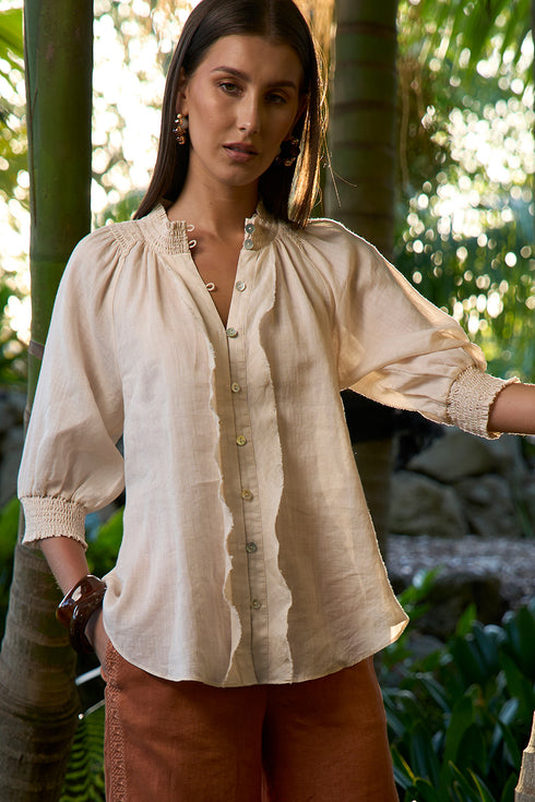Lobbies Story Waterlily Blouse - Bone