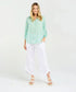 Black Stone Colette Gathererd Sleeve Top- Mint