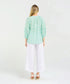 Black Stone Colette Gathererd Sleeve Top- Mint