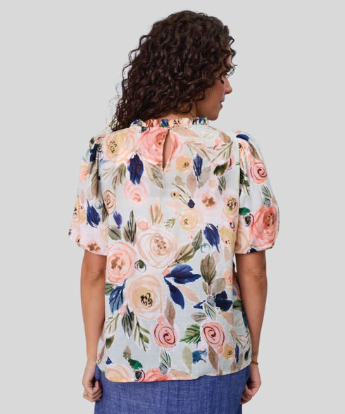 Classified Milan Ruffle Neck Blouse - Multi