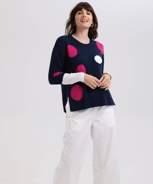 LD+C Spots Intarisa Jumper LC7770 - Marine