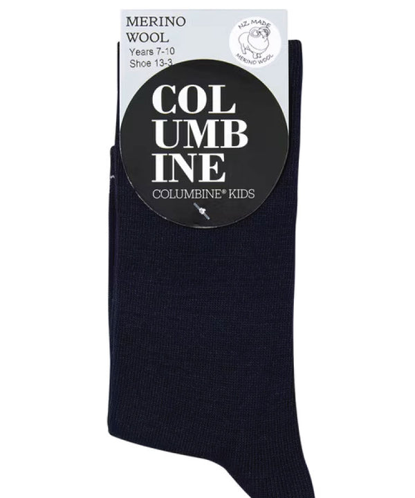 Columbine Crew Merino Comfort Socks - Navy