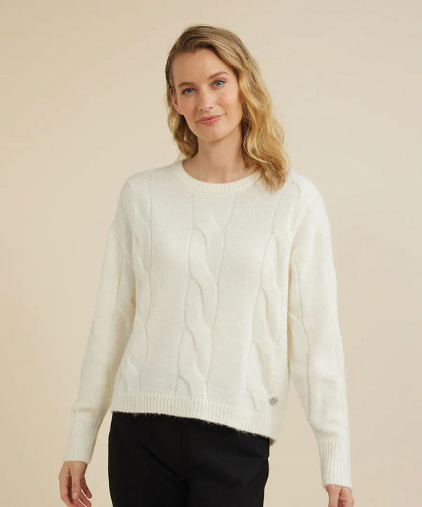 Yarra Trail Cable Jumper - Winter White