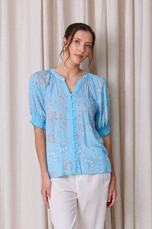 Newport Destination Blouse - Destination Print