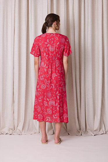 Newport Flourish Dress - Red Print