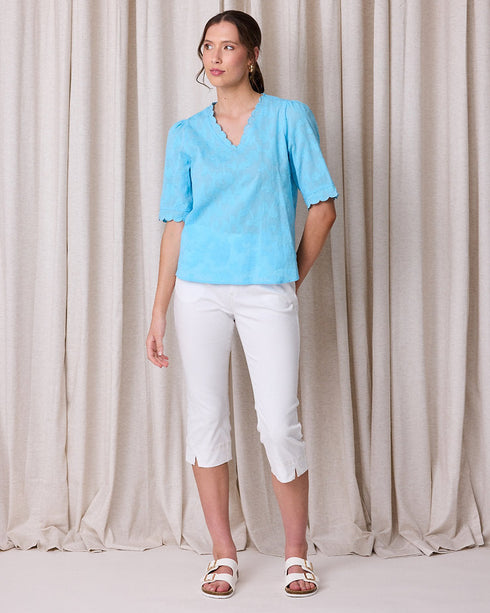 Newport Penny Blouse - Aqua