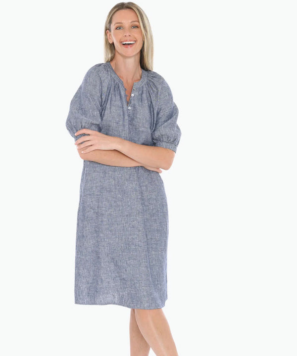 Jump Button Neck Dress - Night Sky