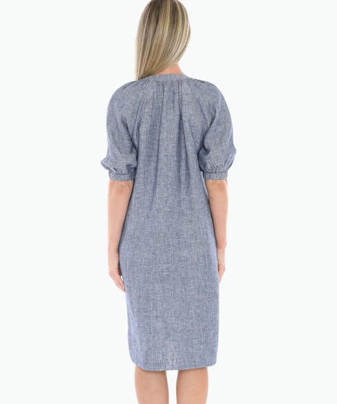Jump Button Neck Dress - Night Sky