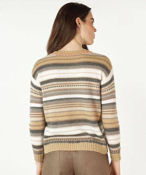 Zaket & Plover Mohair Stripe Jumper - Oat