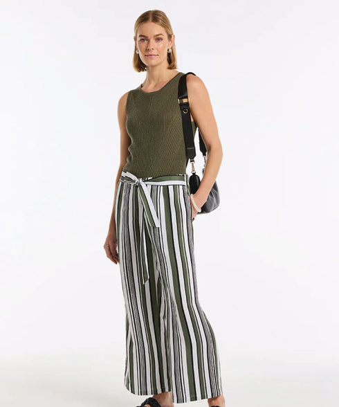 Marco Polo 3/4 Olive Stripe Pant