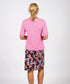 Vassalli Boat Neck 3/4 length sleeve Tee - Orchid