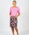 Vassalli Boat Neck 3/4 length sleeve Tee - Orchid