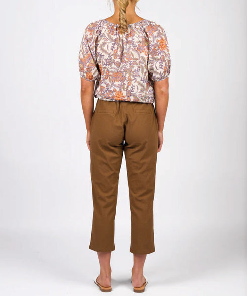 Vassalli Ankle Grazer Slim Leg  Pants 5791A- Pecan