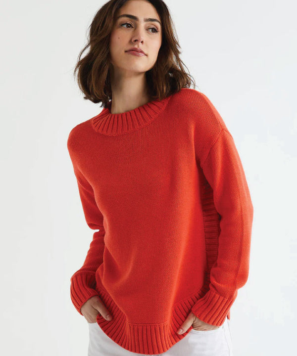 LD + C Chunky Cotton Jumper - Persimmon