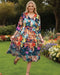 Glam Dress V Neck tie Waist - Brights