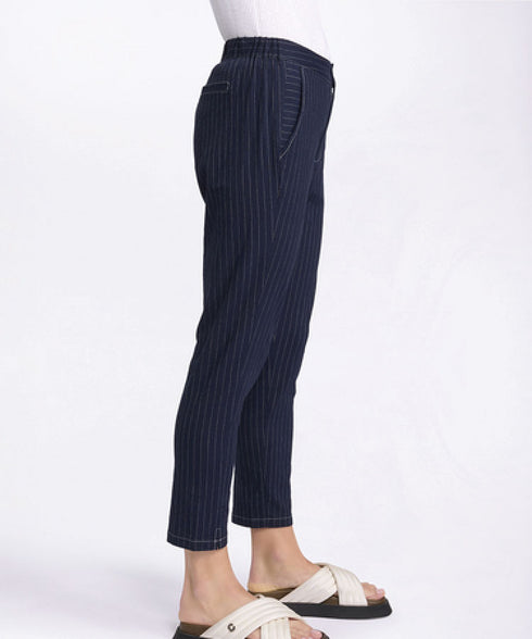 Marco Polo Pinstripe Pant - Navy