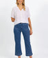 Vassalli Straight Leg Ankle Grazer Jeans With patch pocket- Blue Hue