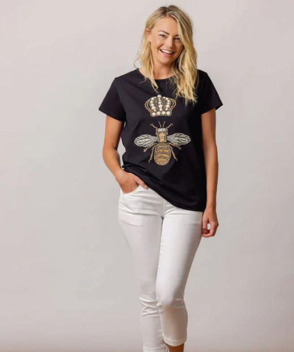 Moss Queen Bee Tee - Black