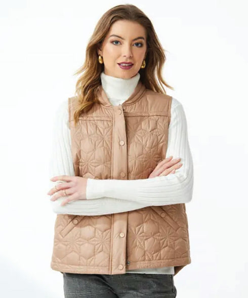 Newport Glacier Quilted Vest - Latte