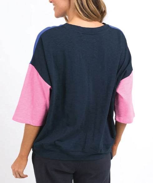 Elm Mazie Colour Block Sweat - Blue