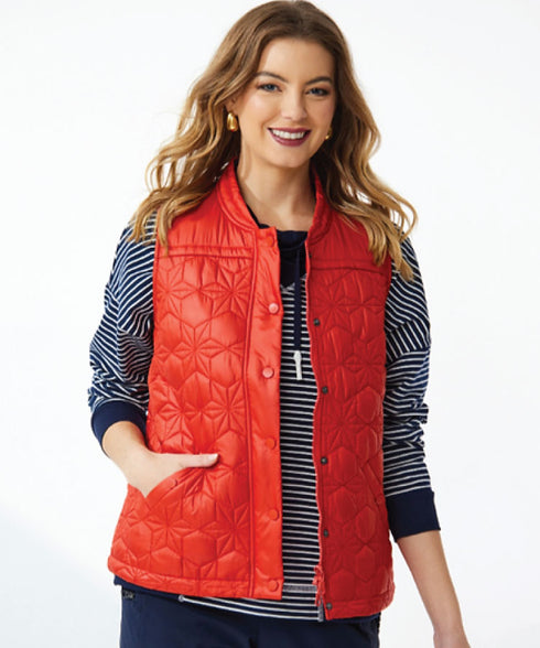 Newport Glacier Quilted Vest - Rust