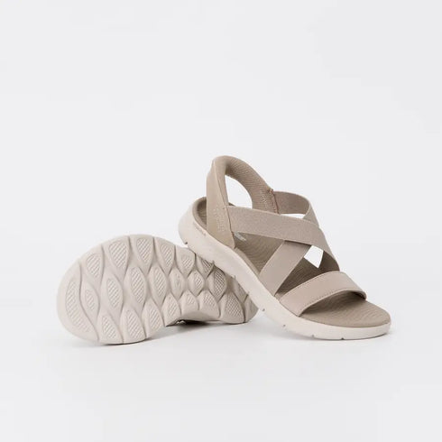 Skechers Go Walk Flex Sandal - Glimmer Up - Taupe/Silver