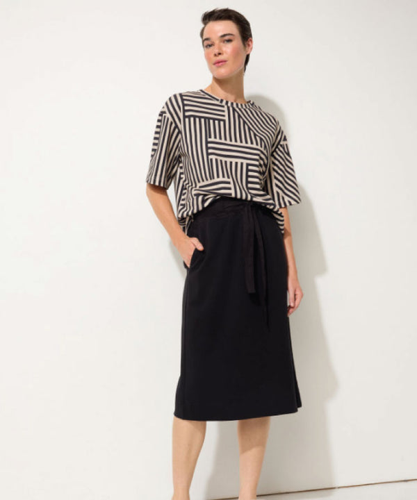 Marco Polo Spliced Stripe Tee - Stone/Black
