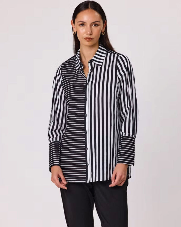 Duo Bailee Stripe Shirt - Black/White